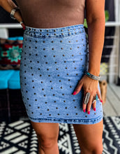 Concho Studded Dreamz Denim Skirt