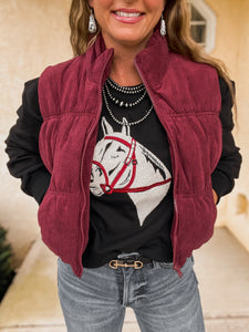 The Laredo Puffer Vest {Burgundy}