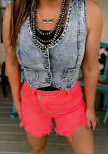 Dallas Denim Crop Vest {Acid Wash}