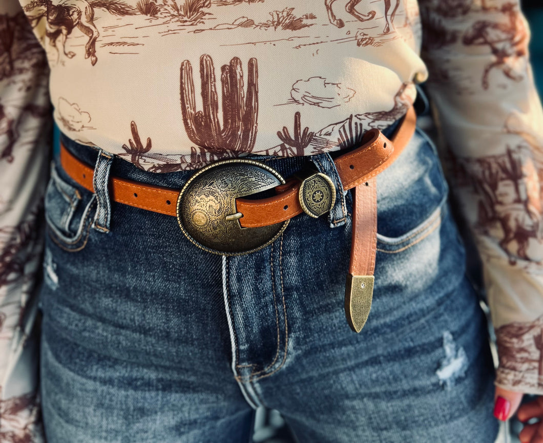 The Oakley Brown Western Belt