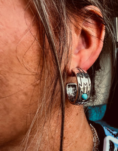 Chimayo Aztec Hoop Earrings {Turquoise}