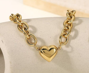Chunky Chain Heart Necklace