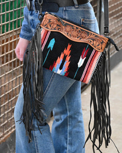 The Woodrow Saddle Blanket Purse {Black}