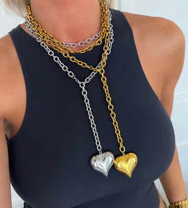XL Wrap Around Heart Necklace {Gold or Silver}