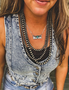 Dallas Denim Crop Vest {Acid Wash}