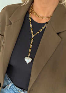 Mixed Metal Heart Necklace