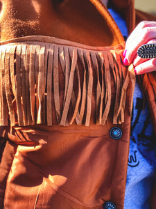 Eastwood Fringe Vest {Saddle}