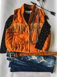 Eastwood Fringe Vest {Saddle}