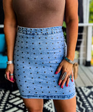 Concho Studded Dreamz Denim Skirt