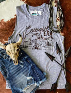 Cowgirl Era Tank {Heather Grey}