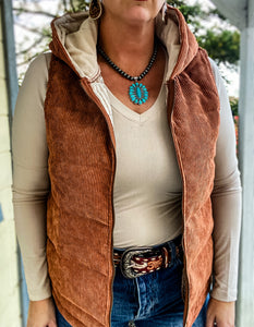 The McNellie Corduroy Vest {Rust}