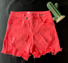 Ada Asymmetrical Distressed Shorts {Coral Pink}