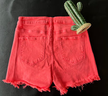 Ada Asymmetrical Distressed Shorts {Coral Pink}