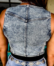 Dallas Denim Crop Vest {Acid Wash}