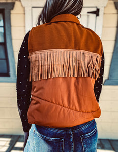 Eastwood Fringe Vest {Saddle}