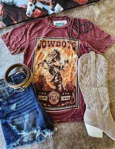 Mineral Wash Cowboys Tee {Wine}