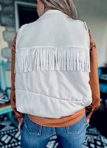 Eastwood Fringe Vest {Cream}