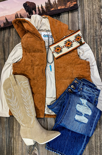 The McNellie Corduroy Vest {Rust}