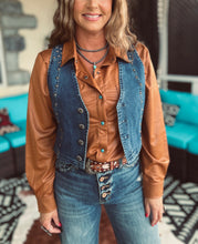 Pecos Queen Denim Concho Vest