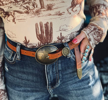 The Oakley Brown Western Belt