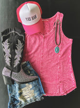 Winona Mineral Wash Tank {Hot Pink}