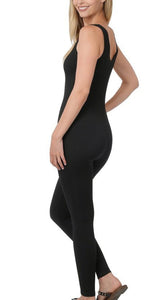 Ribbed Sports Bodysuit {Black}