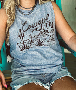 Cowgirl Era Tank {Heather Grey}