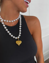 Wrap Around Pearl Heart Necklace