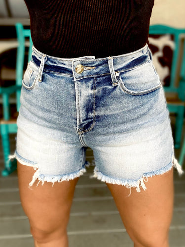 Blossom Denim Shorts {Light Stone}