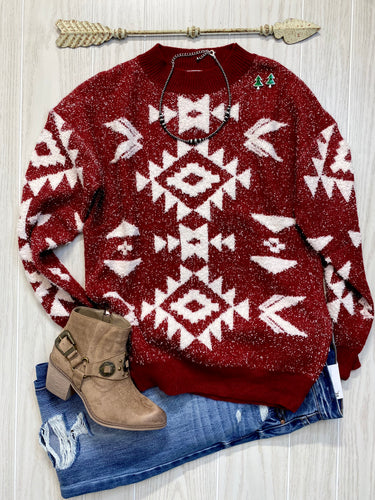 The Western Holiday Sweater {Red}