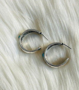 Chimayo Aztec Hoop Earrings {Turquoise}