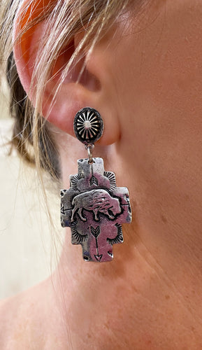 Buffalo Aztec Earrings