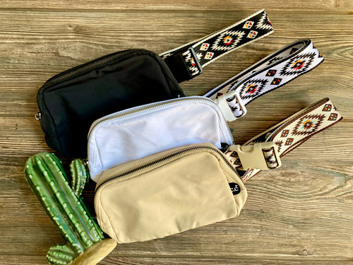 The Rio Aztec Belt Bag {Black, Beige, White)