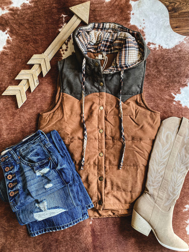 The Lane Hooded Vest {Olive}