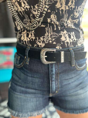 Bluff Black Western Belt