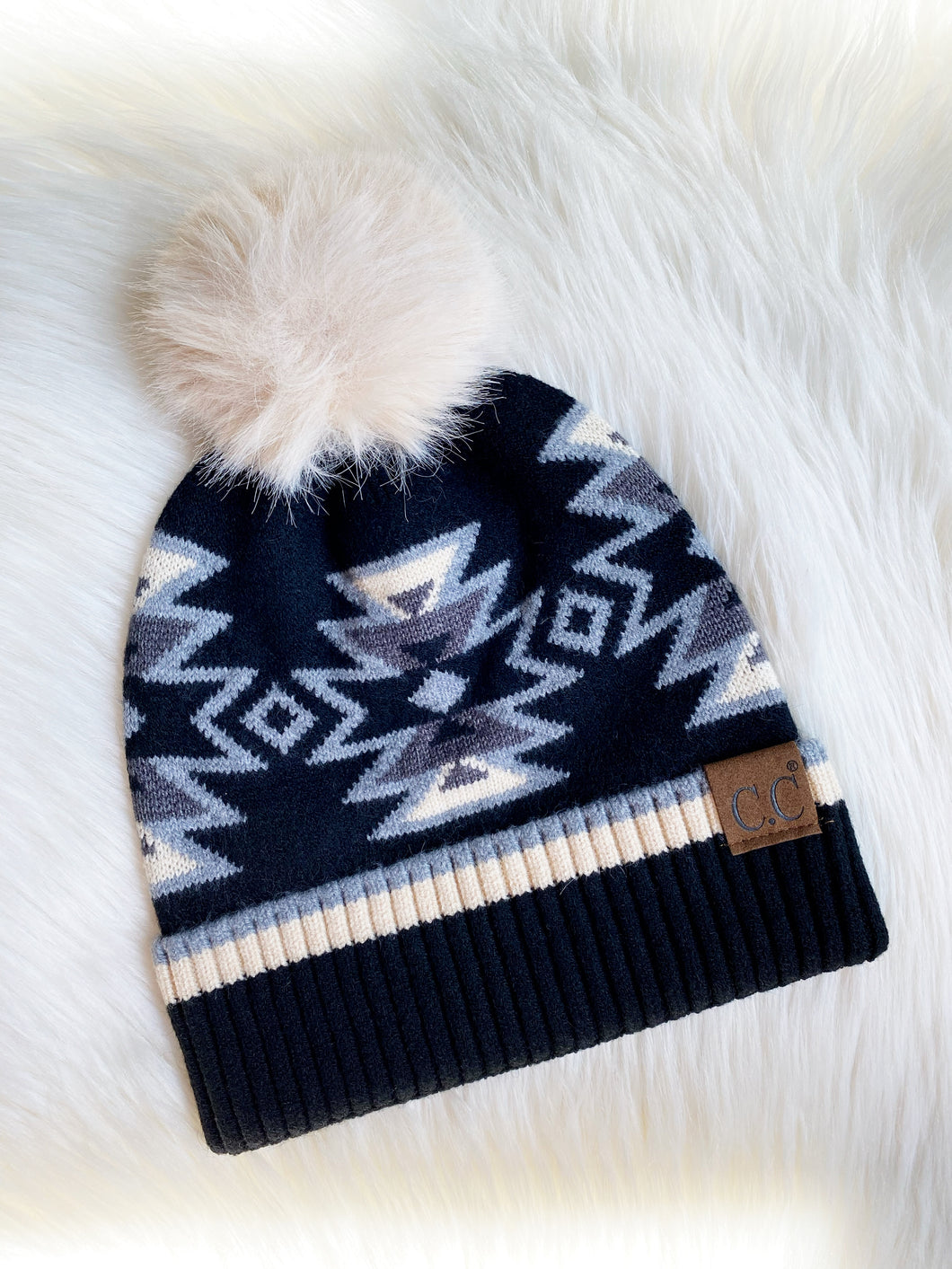 Gallup Aztec Beanie {Black/Cream}