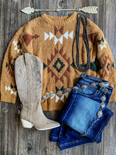 The Chandler Aztec Sweater {Caramel}