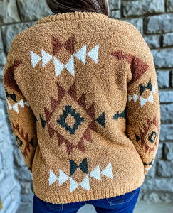 The Chandler Aztec Sweater {Caramel}