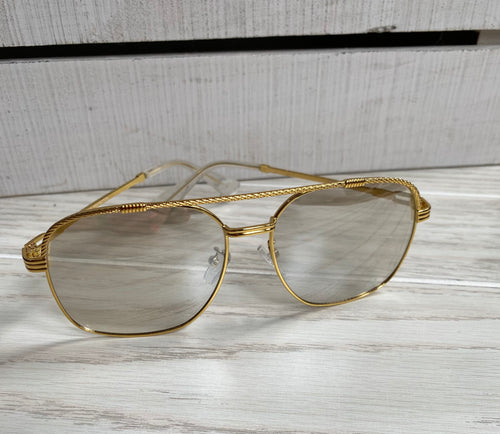 Sydney Square Aviators {Gold/Clear}