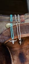 Beaded Bull Skull Necklace Set {Turquoise}