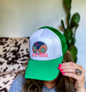 Neon Moon Trucker Hat {Green}