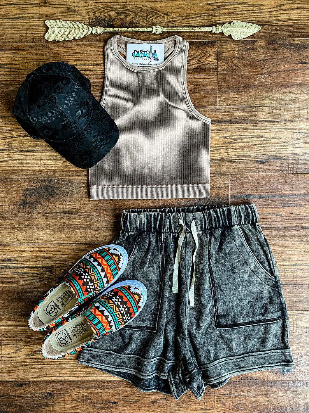 The Acala Mineral Wash Active Shorts {Black}