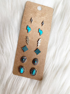 Bolt 6 Pair Earring Set