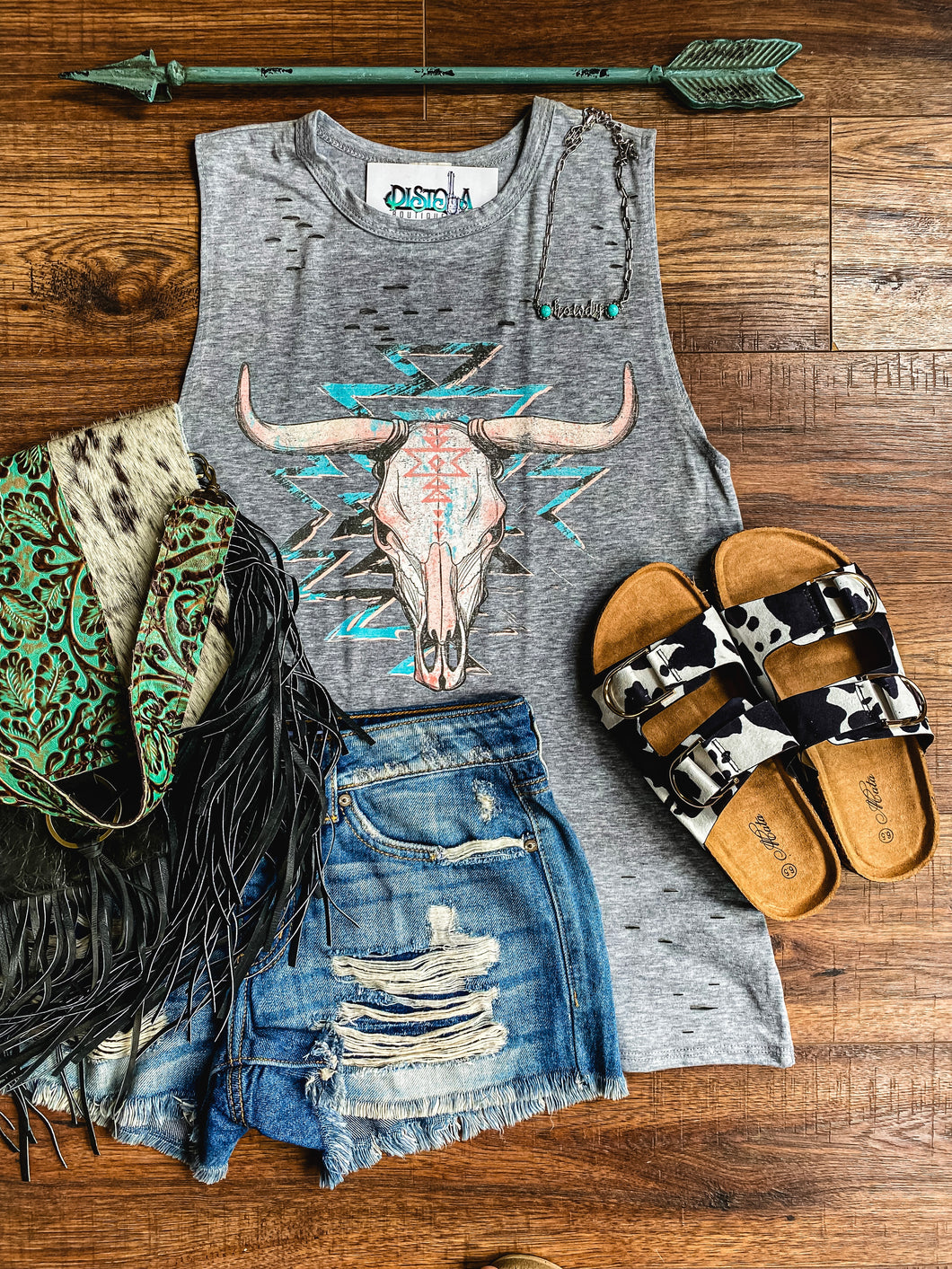 Skull Valley Aztec Tank {Grey}