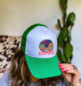 Neon Moon Trucker Hat {Green}