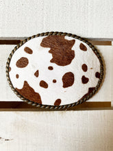 Brown/White Cowhide Buckle