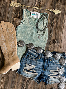 The Bodie Mineral Wash Bodysuit {Teal Ash}