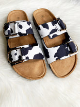 Cowprint Double Buckle Sandal