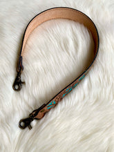 Tooled Purse Strap {Turquoise, short length}