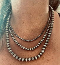 Navajo Pearl 3 Strand Necklace {Silver}